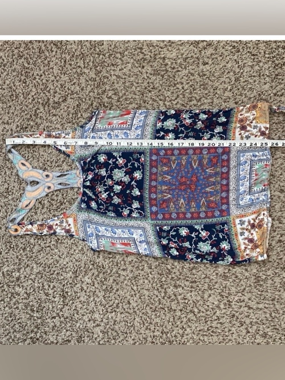 American Rag Embroidered Racerback Boho Tank Top - Picture 8 of 16